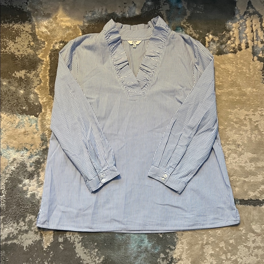 Crown & Ivy Light Blue Striped Top